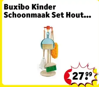 Kruidvat Buxibo Kinder Schoonmaak Set Hout aanbieding