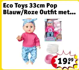 Kruidvat Eco Toys 33cm Pop Blauw/Roze Outfit met aanbieding