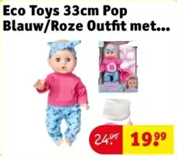 Kruidvat Eco Toys 33cm Pop Blauw/Roze Outfit met aanbieding