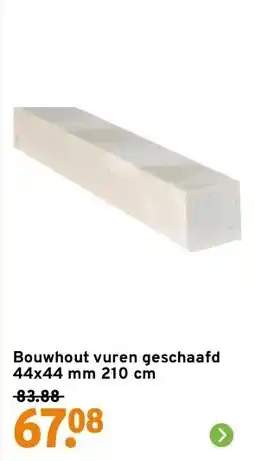 GAMMA Bouwhout vuren geschaafd 44x44 mm 210 cm aanbieding
