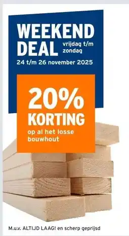 GAMMA Op al het losse bouwhout aanbieding