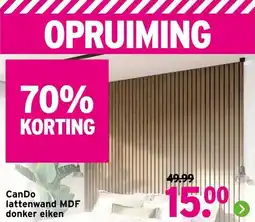 GAMMA Can Do lattenwand MDF donker eiken aanbieding
