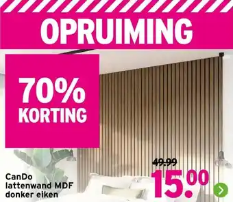 GAMMA Can Do lattenwand MDF donker eiken aanbieding