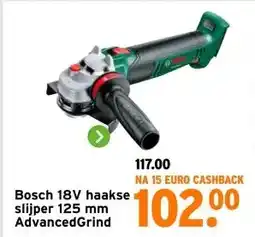 GAMMA Bosch 18V haakse slijper AdvancedGrind aanbieding