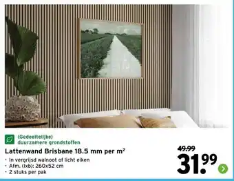 GAMMA Lattenwand Brisbane 18.5 mm per m² aanbieding