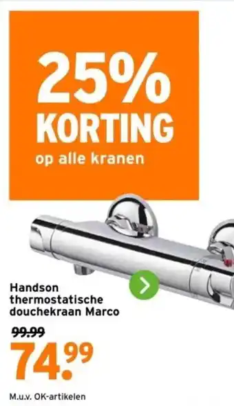 GAMMA Handson thermostatische douchekraan Marco aanbieding