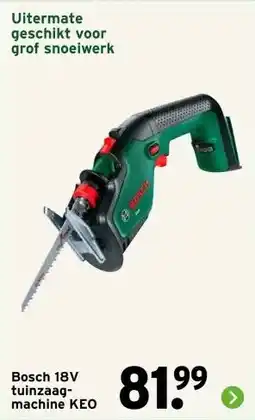 GAMMA Bosch 18V tuinzaagmachine KEO aanbieding