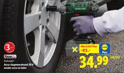 Lidl Parkside Accu slagmoersleutel zonder accu en lader aanbieding