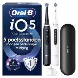Etos Oral-B iO 5S Duo Zwart & Wit 2 Elektrische Tandenborstels aanbieding