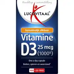 Etos Lucovitaal Vitamine D3 25 mcg Capsules 120 stuks aanbieding