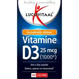 Etos Lucovitaal Vitamine D3 25 mcg Capsules 120 stuks aanbieding