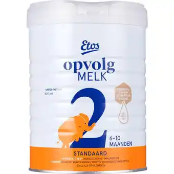 Etos Etos Opvolgmelk Standaard 2 met melkvet voor baby's van 6 - 10 maanden - 800 gram aanbieding