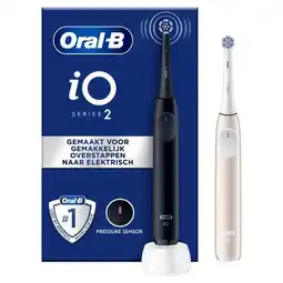 Etos Oral-B iO 2 Duo Zwart & Roze 2 Elektrische Tandenborstels aanbieding