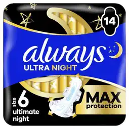 Etos ALWAYS ULTRA PADS NIGHT 14 - BP aanbieding