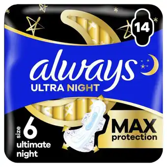 Etos ALWAYS ULTRA PADS NIGHT 14 - BP aanbieding