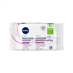Etos NIVEA 3-in-1 Reinigingsdoekjes Droge Huid 25 stuks aanbieding