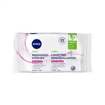 Etos NIVEA 3-in-1 Reinigingsdoekjes Droge Huid 25 stuks aanbieding