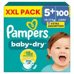 Etos Pampers Baby Dry XXL Pack Luiers Maat 5+ 12-17 KG 100 Stuks aanbieding