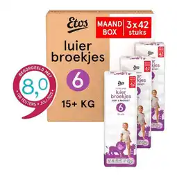 Etos Etos Luierbroekjes Extra Large Maat 6 15+ kg Maandbox 126 stuks aanbieding