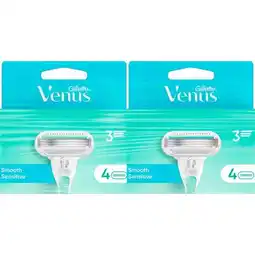 Etos Gillette Venus Smooth Navulmesjes Duopak 8 stuks aanbieding