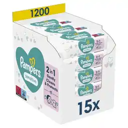 Etos Pampers Sensitive Billendoekjes 15x80 Stuks aanbieding