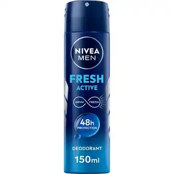 Etos NIVEA MEN Fresh Active Deodorant Spray 150 ML aanbieding