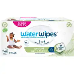Etos WaterWipes Snoetendoekjes Plasticvrij Gevoelige Huid Voordeeldoos 9x60 aanbieding