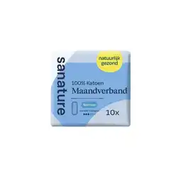 Etos Sanature 100% Katoenen Maandverband Ultra Normaal Zonder Vleugels 10 stuks aanbieding
