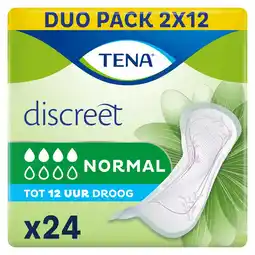 Etos TENA Discreet Normal Verbanden Duopack 2x12 stuks aanbieding