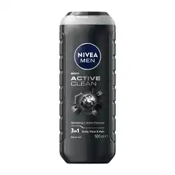 Etos NIVEA MEN Active Clean Douchegel 500 ML aanbieding