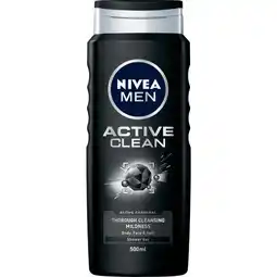 Etos NIVEA MEN Active Clean Douchegel 500 ML aanbieding
