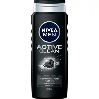 Etos NIVEA MEN Active Clean Douchegel 500 ML aanbieding