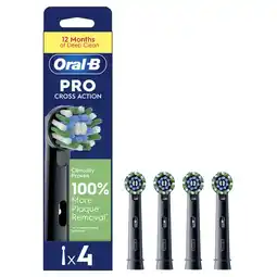 Etos Oral-B Cross Action Opzetborstels Zwart - 4 Stuks aanbieding