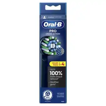 Etos Oral-B Cross Action Opzetborstels Zwart - 4 Stuks aanbieding