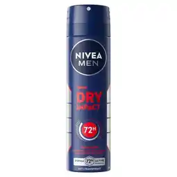 Etos NIVEA MEN Dry Impact Deodorant Spray 150 ML aanbieding