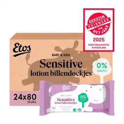 Etos Etos Baby & Kids Sensitive Lotion Billendoekjes Megabox 24x80 Stuks aanbieding