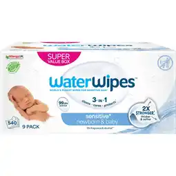 Etos WaterWipes Billendoekjes Voordeeldoos 9 x 60 stuks aanbieding