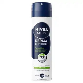 Etos NIVEA MEN Derma Control Sensitive Deodorant Spray 150 ML aanbieding