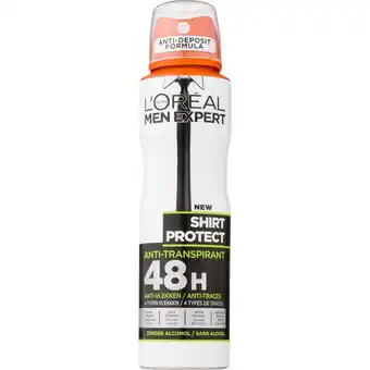 Etos L'Oréal Paris Men Expert Shirt Protect 48H Deodorant Spray 150 ML aanbieding