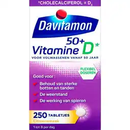 Etos Davitamon Vitamine D 50+ Tabletjes Citroensmaak aanbieding