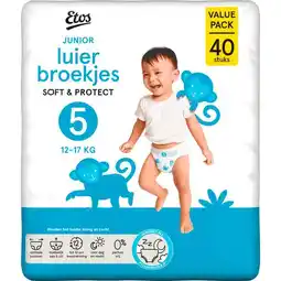 Etos Etos Luierbroekjes Junior Maat 5 12-17 kg Value Pack 40 stuks aanbieding