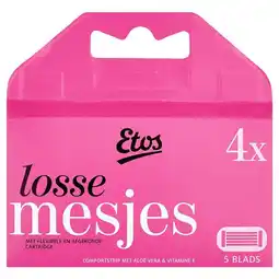 Etos Etos Scheermesjes 5-Blads Blauw 4 stuks aanbieding