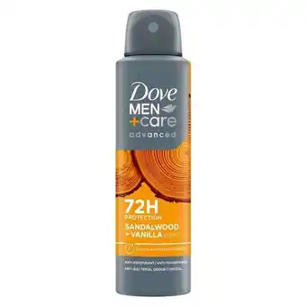 Etos Dove Men+Care Sandalwood + Vanille Deodorant Spray 150 ML aanbieding