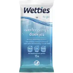 Etos Wetties To Go Verfrissingsdoekjes 15 stuks aanbieding