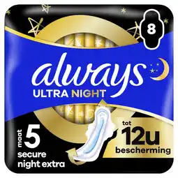 Etos ALWAYS ULTRA PADS NIGHT EXTR WINGS 8 - SP aanbieding