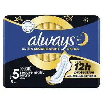Etos ALWAYS ULTRA PADS NIGHT EXTR WINGS 8 - SP aanbieding
