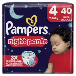 Etos Pampers Baby Dry Night Pants Luierbroekjes Maat 4 9-15 KG 40 Stuks aanbieding