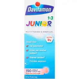 Etos Davitamon Junior 1-3 Smelttabletjes Aardbei aanbieding