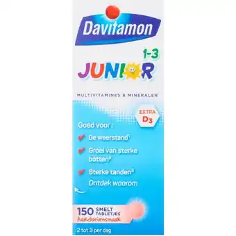 Etos Davitamon Junior 1-3 Smelttabletjes Aardbei aanbieding