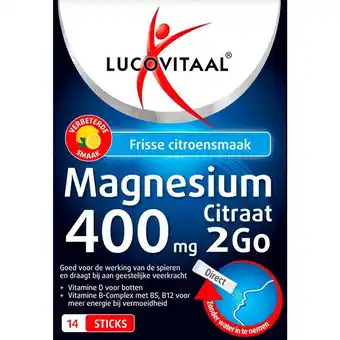 Etos Lucovitaal Magnesium 400mg Citraat 2GO aanbieding